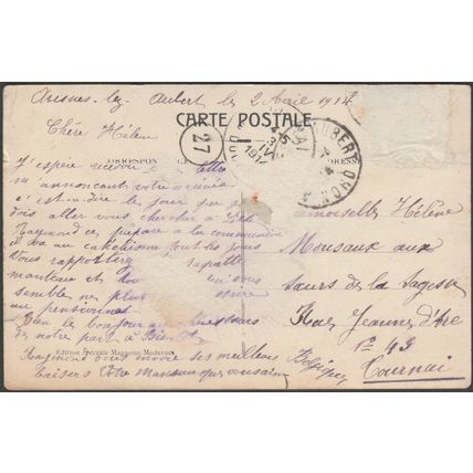 Entrée de la Rue de Paris, Valenciennes, 1914 - Magasins Moderne CPA