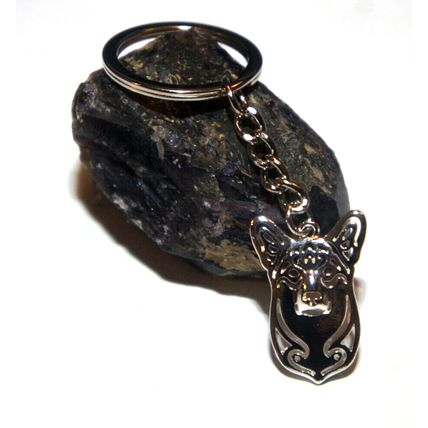 PEMBROKE WELSH CORGI ROYAL CORGI DOG KEY RING WITH KEY CHAIN & VELVET GIFT BAG