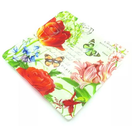 Butterfly Carte Postal Plate Decorative Fluted Glass Great Gift Idea Home Decor