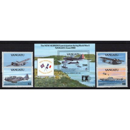 Vanuatu 560-564 MNH Aviation WWII Planes Aircraft ZAYIX 0624S0153
