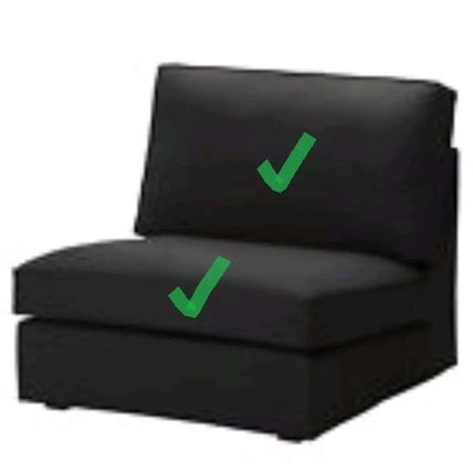 Ikea Kivik 1 (one) Seat Section Cover, Idemo Black 902.439.33 + BONUS PIECES!