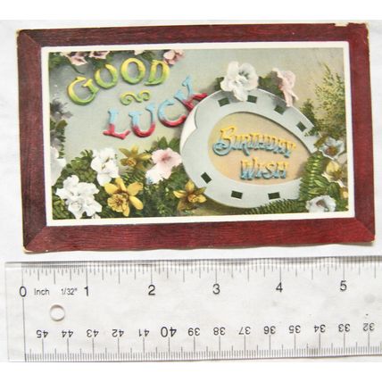 1908? postcard Good Luck, Birthday Wish