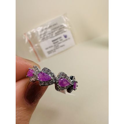 NIB Bomb Party Sz6 BP Ring RG55723 Chasin' You LC Lavender Ice Crystal Rhodium P