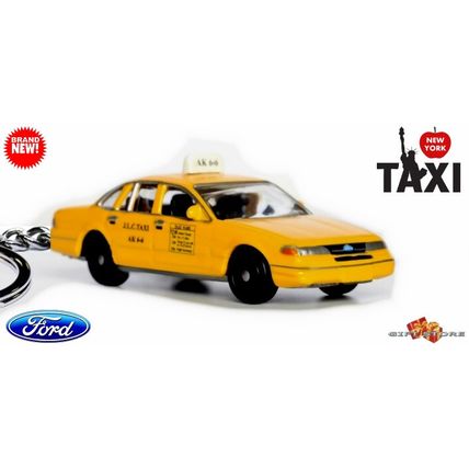CUSTOM KEYCHAIN FORD YELLOW TAXI CAB