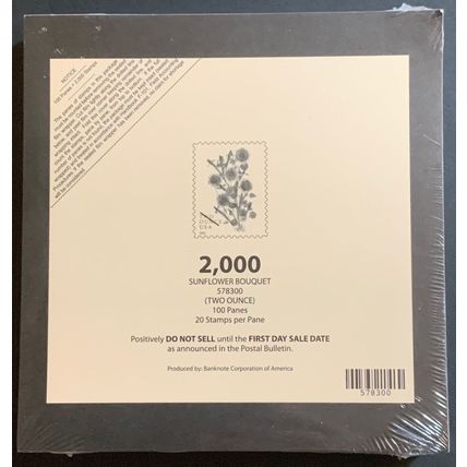 Sunflower Bouquet 2 Ounce Rate Full Sealed Pad of 100 Sheets - Scott 5682