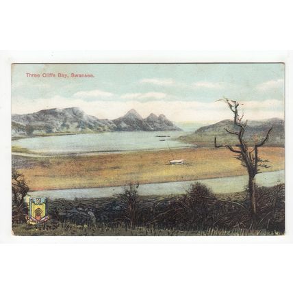 Three Cliffs Bay Gower Swansea Postcard Glamorgan Wales
