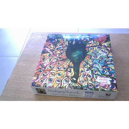 DISPLAYING PEACOCK by Louis Comfort Tiffany Jigsaw (1000 Piece) Flame Tree