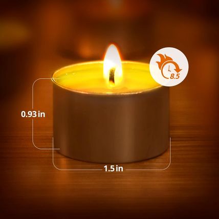 Unscented Palm Tea Lights Candles 300 Pack Bulk, 8 to 9 Hours Long Burning White