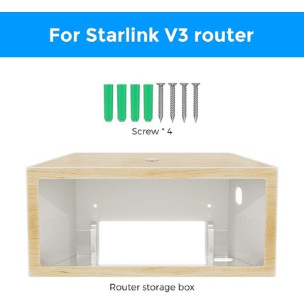 Starlink Router Gen 3 Mount, Wood Grain Starlink Router Wall Mount Box with Star