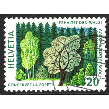 SWITZERLAND 1976: FOREST CONSERVATION - 20c USED (G21)