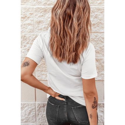 White American Heart Star Checkered Graphic Tee