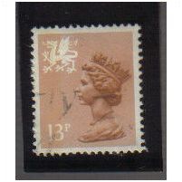 1971/93 GB WALES 13P CHESTNUT F/U SGW38
