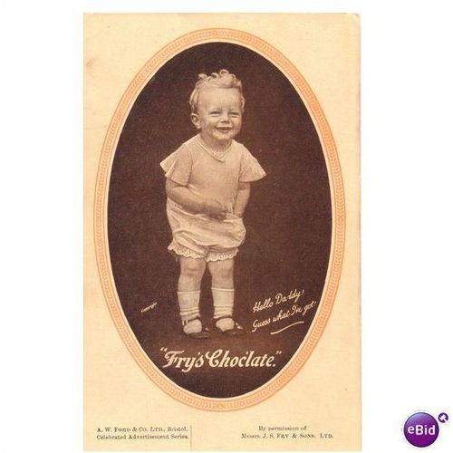 vintage fry's chocolate old advertising postcard