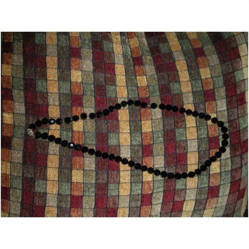 Black Glass Beaded Necklace