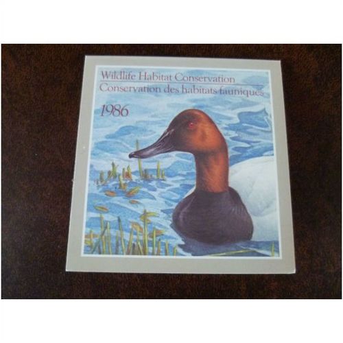 Canada 1986 Wildlife Habitat Conservation booklet Canvasback ducks birds art