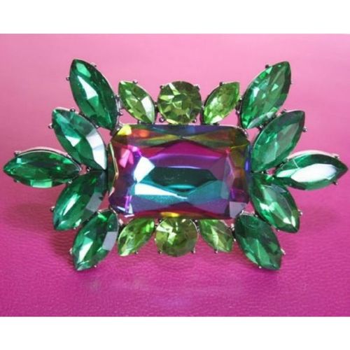 Karen Millen Designer Emerald Blue Pink Coat Brooch Jewellery New With Tag