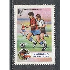 Grenada.SG619 1/2c Footballers (West Germany and Chile).Mounted Mint.April2015