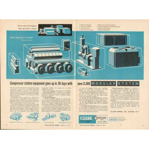 clark bros company 1962 compressor station equipment oil vintage ad