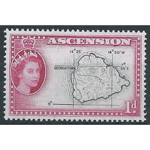 Ascension Island 1956 SG58 1d Black & Magenta Mounted Mint.. .