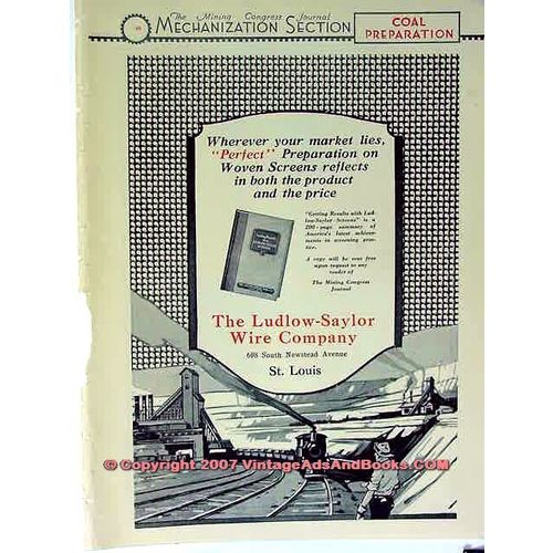 LUDLOW-SAYLOR WIRE COMPANY 1928 coal mining equipment vintage ad