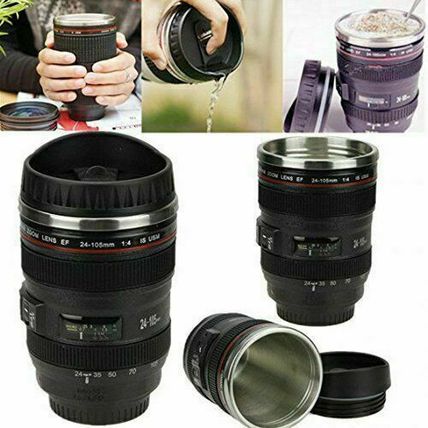 Camera Lens Coffee Travel Mug/Thermos Stainless Steel, Leak-Proof Lid (24-105)