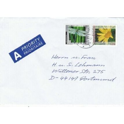 Switzerland 2005 Bubendorf-Dortmund Priority Cover written VGC