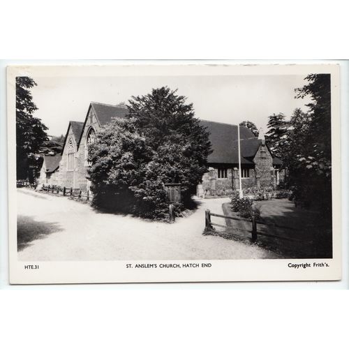 St Anslem's Church Hatch End Postcard RP Middlesex