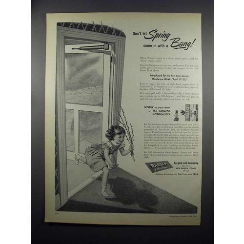 1953 Sargent Screen Storm Door Closer & Integralocks Ad