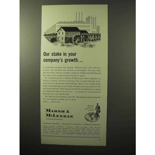 1964 Marsh & McLennan Insurance Ad - Company's Growth