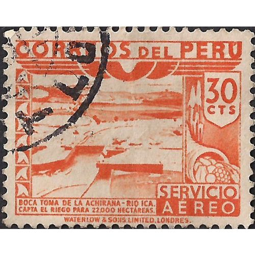 PERU, Boca Toma de la Achirana, orange 1948, 30 cvs, #3