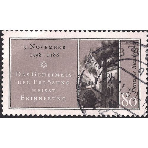 GERMANY, Reichskristallnacht 1938, brown 1988, 80 Pfennig