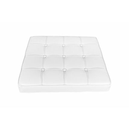 Black/White Genuine Ital Leather Replacement Cushion for Pavilion Style Ottoman