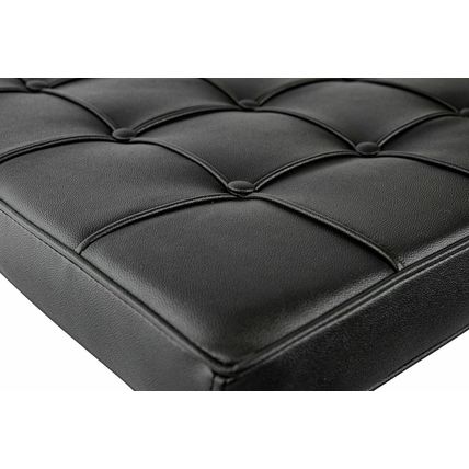 Black/White Genuine Ital Leather Replacement Cushion for Pavilion Style Ottoman