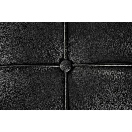 Black/White Genuine Ital Leather Replacement Cushion for Pavilion Style Ottoman