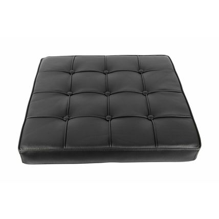 Black/White Genuine Ital Leather Replacement Cushion for Pavilion Style Ottoman