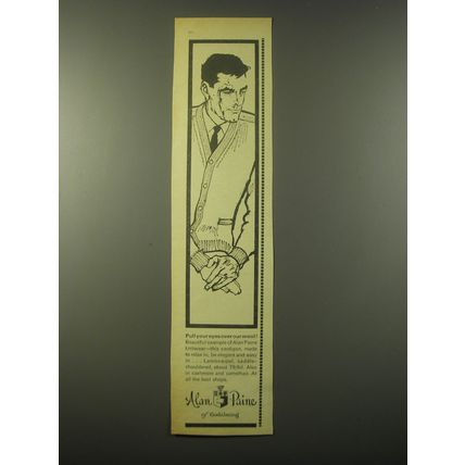 1965 Alan Paine Cardigan Sweater Ad - Pull your eyes over our wool
