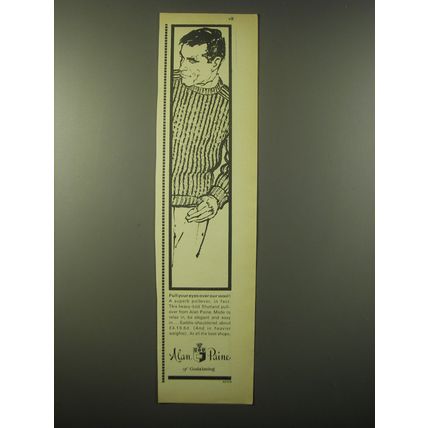 1965 Alan Paine Pullover Sweater Ad - Pull your eyes over our wool