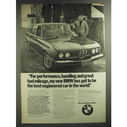 1974 BMW Cars Ad - For performance, handling and great fuel mileage