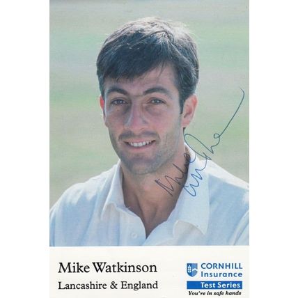 Mike Watkinson Hand Signed Cornhill Cricket Test Series Photo Card