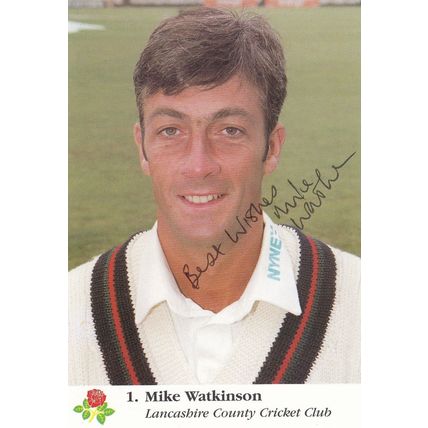 Mike Watkinson Lancashire Cricket Club Team Player Hand Signed Photo