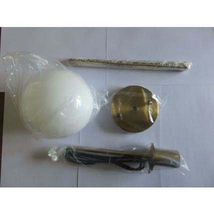 Kaj Hejmo Globe Pendant Lamp, Matte White Glass- 1 Light Mid Century Modern