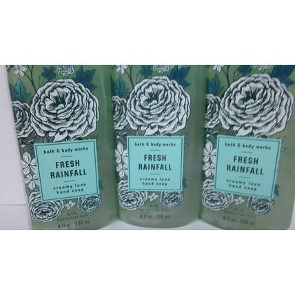 3 bottles Bath & Body Works Hand Soap Creamy Luxe Fresh Rainfall