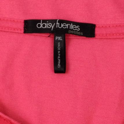 Daisy Fuentes Womens Blouse Top Pink Pullover V-Neck Short Sleeve Sz PXL