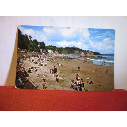 NORTH BAY & GOSCAR ROCK, TENBY, WALES used vintage postcard 1968 pm =