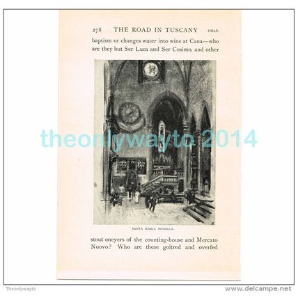 SANTA MARIA NOVELLA, FLORENCE, ITALY, BOOK ILLUSTRATION/PRINT, 1904