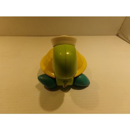 1977 Fisher Price Tag Along Turtle w/ Sailor Hat Pull Toy Quaker Oats
