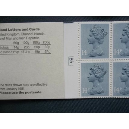 FM3A £1.40 WOMENS COSTUMES 1800-1815 LEFT MARGIN STAMP BOOKLET CYLINDER B6
