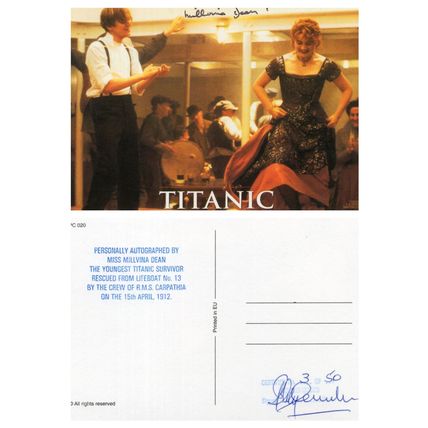 Millvena Dean Titanic Ship Survivor Official Movie Hand Signed Postcard