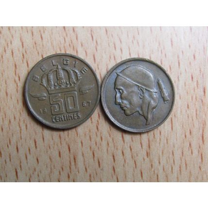 Belgium 1967 50 Centime Belgie (Dutch - Flemish Text) Coin