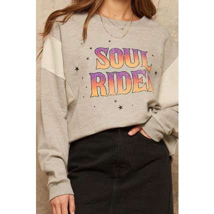 A French Terry Knit Graphic Sweatshirt